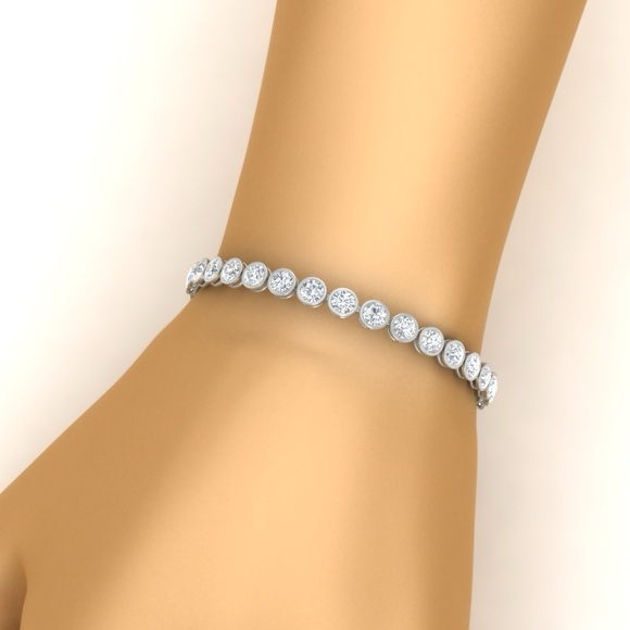 8ct Bezel Tennis Bracelet - Picture 5 of 13